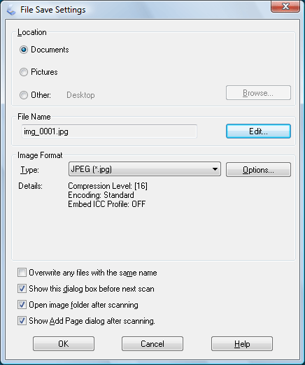 epson scan mac document size